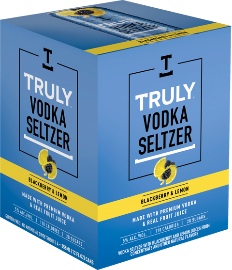 TRULY VODKA SELTZER BLACKBERRY & LEMON CAN 4PK