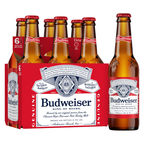 BUDWEISER BOTTLES 6PK