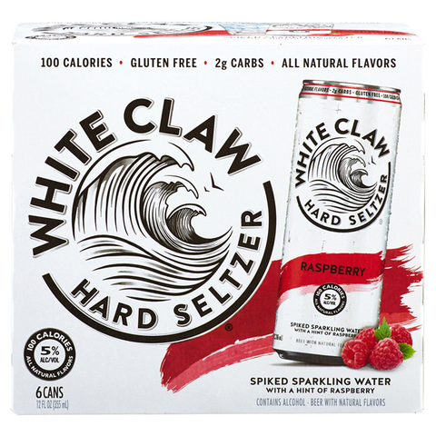 WHITE CLAW RASPBERRY CAN 6PK