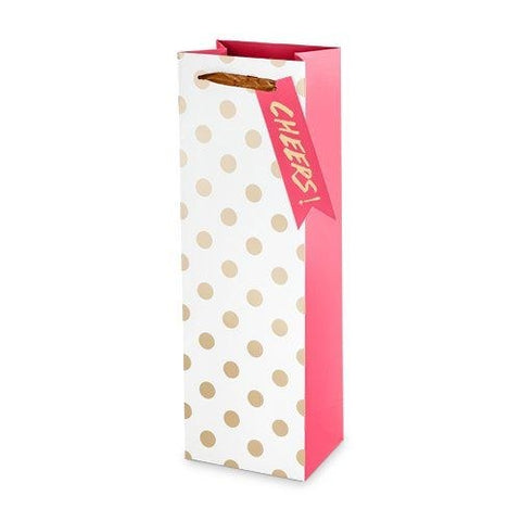 GOLD POLKA DOT WINE BAG