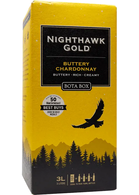 BOTA BOX NIGHTHAWK GOLD CHARDONNAY 3LTR